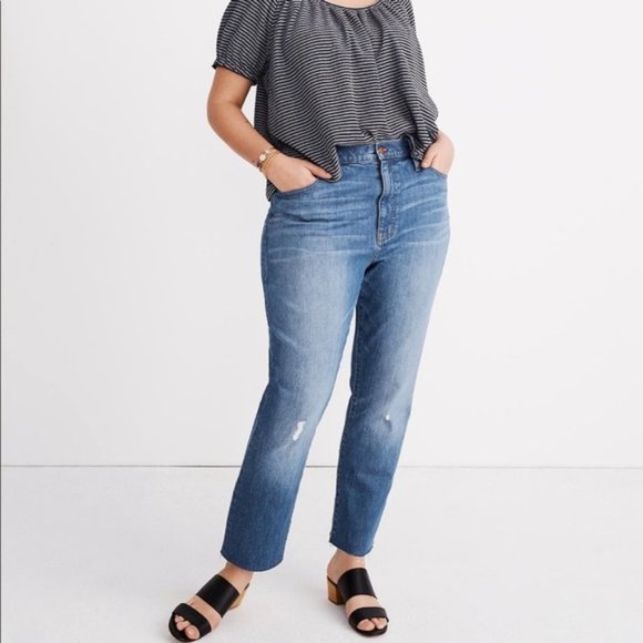 Madewell High-Rise Slim Boyjean Dover Wash Jeans